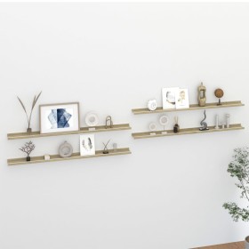 Wandregale 4 Einheiten weiß und Sonoma Eiche 115x9x3 cm von vidaXL, Regale und Regale - Ref: Foro24-326698, Preis: 38,14 €, R...