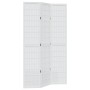 Biombo separador de 3 paneles madera maciza Paulownia blanco