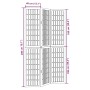 Biombo separador de 3 paneles madera maciza Paulownia blanco