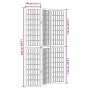 Biombo separador de 3 paneles madera maciza Paulownia blanco