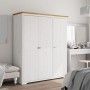 BODO Massivholzschrank Kiefer weiß braun 151,5x52x176,5 cm von vidaXL, Kleiderschränke - Ref: Foro24-355063, Preis: 401,38 €,...