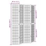 Biombo separador de 4 paneles madera maciza Paulownia blanco