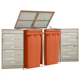 Shed for two steel garbage containers 138x77.5x112.5 cm by vidaXL, Waste container supports - Ref: Foro24-149563, Price: 327,...