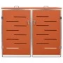 Schuppen für zwei Müllcontainer aus Stahl 138x77,5x112,5 cm von vidaXL, Halterungen für Abfallbehälter - Ref: Foro24-149563, ...