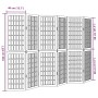 Biombo separador de 6 paneles madera maciza Paulownia blanco