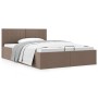 Cama canapé hidráulica almacenaje sin colchón taupe 140x200 cm