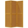 Biombo separador de 3 paneles madera maciza paulownia marrón
