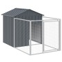 Hundehütte mit Corral grau verzinktem Stahl 117x201x123 cm von vidaXL, Hundehütten - Ref: Foro24-172351, Preis: 225,30 €, Rab...