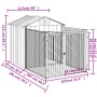 Hundehütte mit Corral grau verzinktem Stahl 117x201x123 cm von vidaXL, Hundehütten - Ref: Foro24-172351, Preis: 225,30 €, Rab...