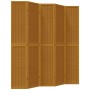 Biombo separador de 5 paneles madera maciza paulownia marrón