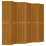 Biombo separador de 6 paneles madera maciza paulownia marrón