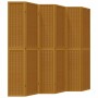 Biombo separador de 6 paneles madera maciza paulownia marrón