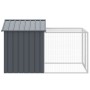 Jaula gallinas con corral acero galvanizado gris 117x201x123 cm