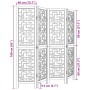 Biombo separador de 4 paneles madera maciza paulownia marrón