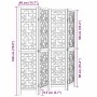 Biombo separador de 4 paneles madera maciza paulownia marrón
