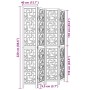 Biombo separador de 4 paneles madera maciza paulownia marrón