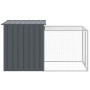 Chicken coop with corral gray galvanized steel 110x201x110 cm by vidaXL, Cages and habitats for small animals - Ref: Foro24-1...