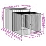 Chicken coop with corral light gray galvanized steel 110x201x110cm by vidaXL, Cages and habitats for small animals - Ref: For...
