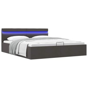 Cama canapé hidráulica de almacenaje sin colchón gris 160x200cm