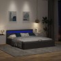 Cama canapé hidráulica de almacenaje sin colchón gris 160x200cm