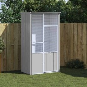 Grauer Vogelkäfig aus verzinktem Stahl, 115 x 78 x 200 cm von vidaXL, Füße und Vogelkäfige - Ref: Foro24-172343, Preis: 213,4...