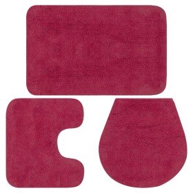 Conjunto de alfombrillas de baño de tela 3 piezas fucsia Conjunto de alfombrillas de baño de tela 3 piezas fucsia