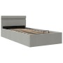 Cama hidráulica almacenaje sin colchón gris claro 90x200 cm