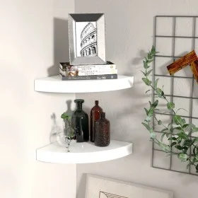 Floating wall shelf 2 units glossy white MDF 25x25x3.8 cm by vidaXL, Shelves and shelves - Ref: Foro24-323887, Price: 31,05 €...
