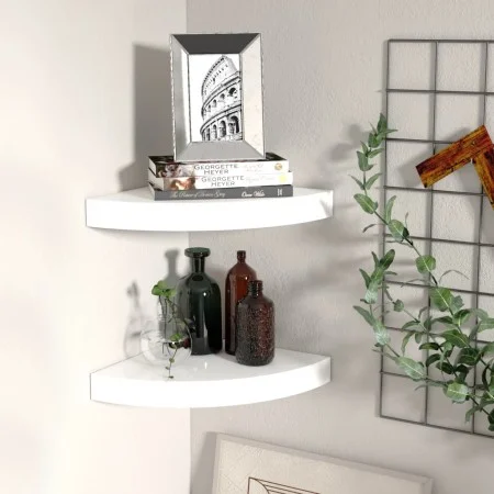 Floating wall shelf 2 units glossy white MDF 25x25x3.8 cm by vidaXL, Shelves and shelves - Ref: Foro24-323887, Price: 31,05 €...