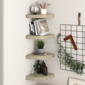 Corner floating shelf 4 pcs MDF oak 25x25x3.8 cm by vidaXL, Shelves and shelves - Ref: Foro24-323906, Price: 45,01 €, Discoun...