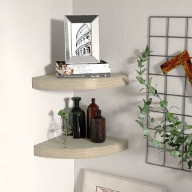 Corner floating shelves 2 pcs MDF oak 25x25x3.8 cm by vidaXL, Shelves and shelves - Ref: Foro24-323905, Price: 32,26 €, Disco...