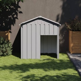Caseta perros tejado acero galvanizado gris claro 117x103x123cm