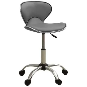 323678 Salon Spa Stool Grey Faux Leather by vidaXL, Hairdressing chairs - Ref: Foro24-323678, Price: 82,81 €, Discount: %