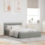 Cama hidráulica almacenaje sin colchón gris claro 140x200 cm