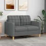 Sofá de 2 plazas de tela gris oscuro 120 cm