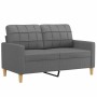 Sofá de 2 plazas de tela gris oscuro 120 cm