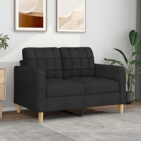 Sofá de 2 plazas de tela negro 120 cm