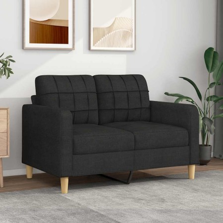 Sofá de 2 plazas de tela negro 120 cm