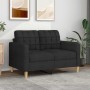 Sofá de 2 plazas de tela negro 120 cm