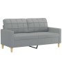 Sofá de 2 plazas de tela gris claro 140 cm