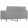 Sofá de 2 plazas de tela gris claro 140 cm