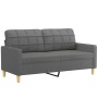 Sofá de 2 plazas de tela gris oscuro 140 cm
