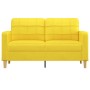 Sofá de 2 plazas de tela amarillo claro 140 cm