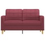 Sofá de 2 plazas de tela rojo tinto 140 cm