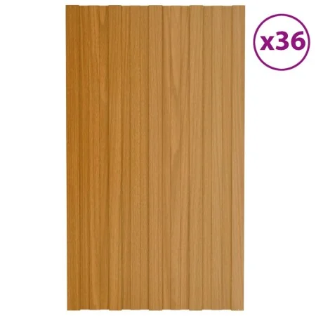 Panel de tejado acero galvanizado color madera 36 uds 80x45 cm de vidaXL, Techo - Ref: Foro24-317208, Precio: 115,83 €, Descu...