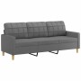 Sofá de 3 plazas de tela gris oscuro 180 cm