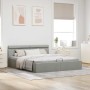 Cama hidráulica almacenaje sin colchón gris claro 180x200 cm