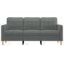 Sofá de 3 plazas de tela gris oscuro 180 cm