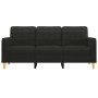 Sofá de 3 plazas de tela negro 180 cm