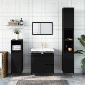 Black plywood 3-piece bathroom furniture set by vidaXL, Bathroom furniture - Ref: Foro24-3190214, Price: 188,30 €, Discount: %